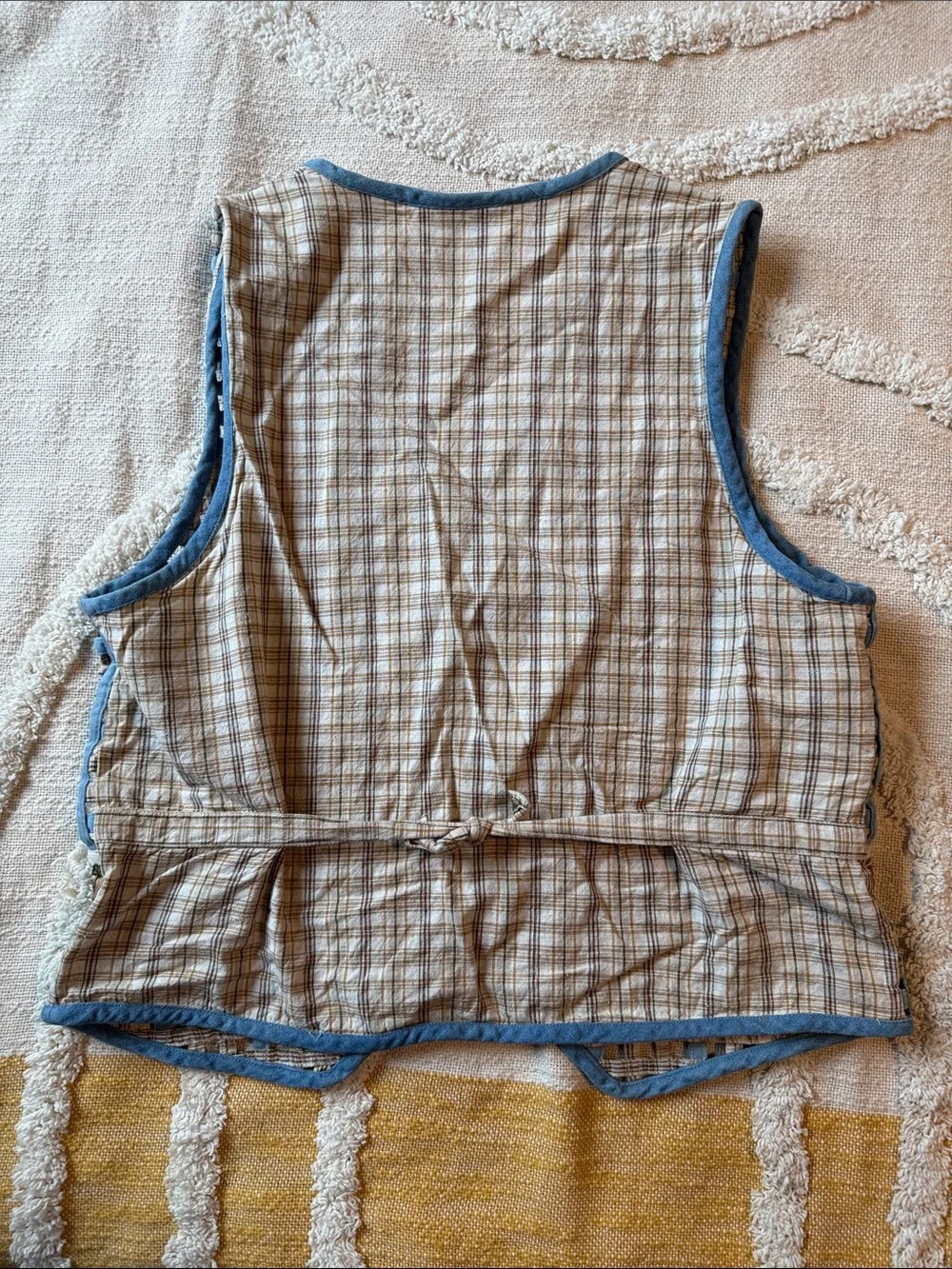 Casey & Max Whimsical Quilted Safari Animal Patchwork Vest - Blue & Beige - Picture 6 of 6